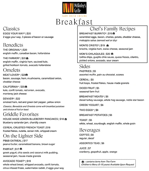 Breakfast Menu
